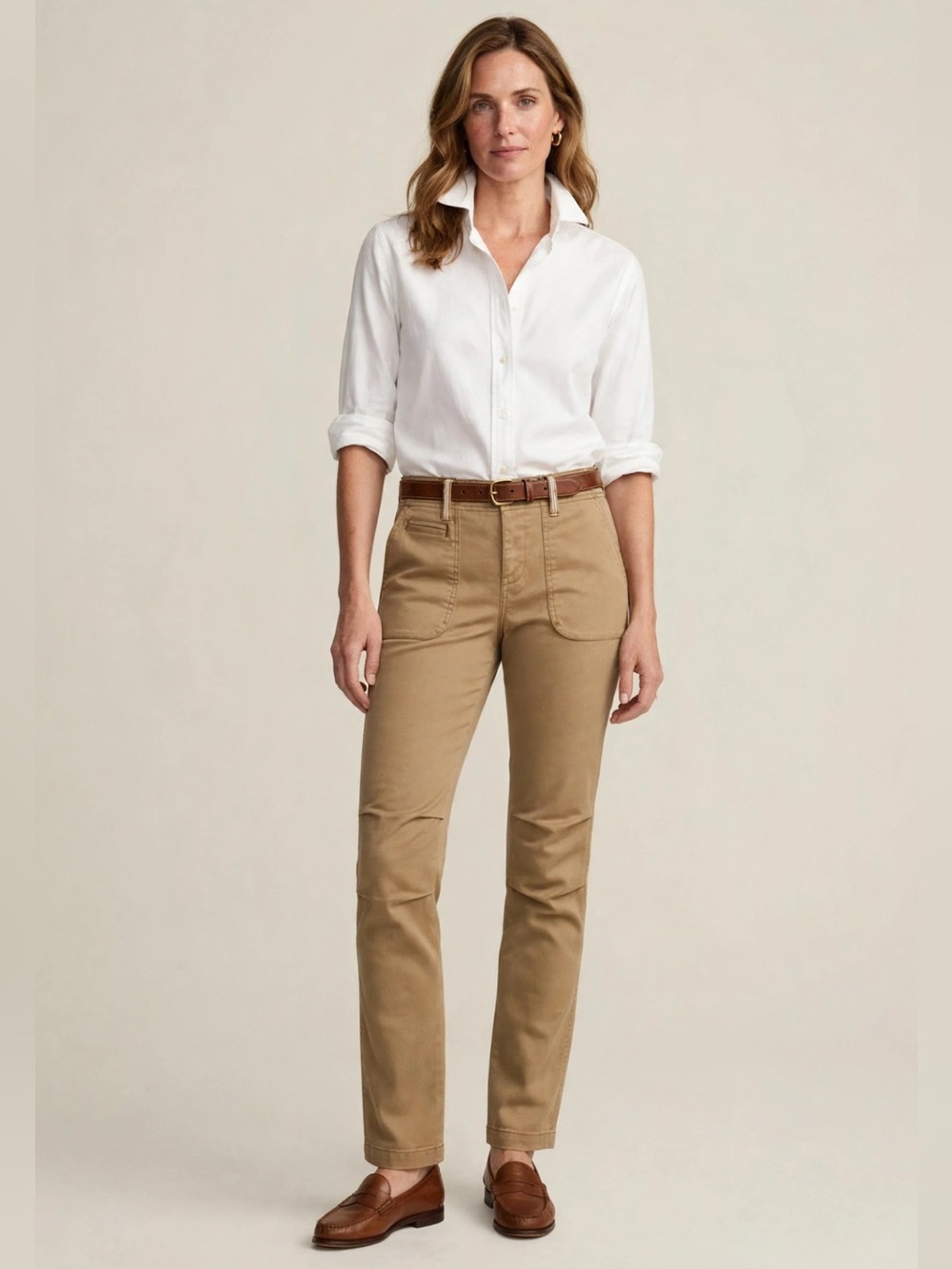 Polo Jeans || Vintage Pleated Knee Chinos Khakis Pants Tan 8